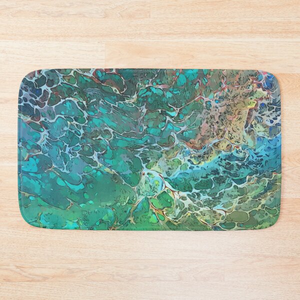 Item preview, Highly Detailed, Green and Teals, Dirty Pour Acrylic Organic Pattern - WelshDesignsRB001 designed and sold by welshdesigns.