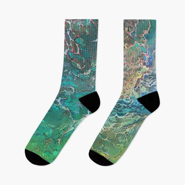 Item preview, Highly Detailed, Green and Teals, Dirty Pour Acrylic Organic Pattern - WelshDesignsRB001 designed and sold by welshdesigns.