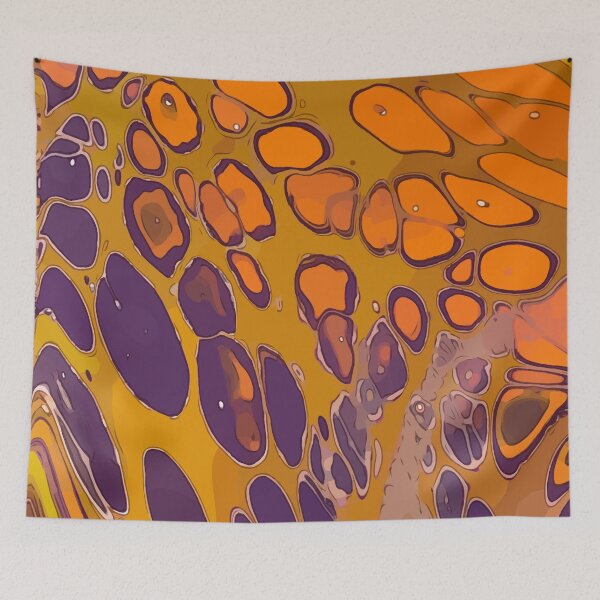 Item preview, Big Cells, Orange and Purple, Dirty Pour Acrylic Organic Pattern - WelshDesignsRB001 designed and sold by welshdesigns.
