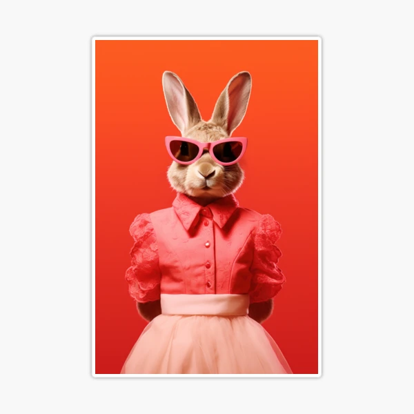 Cute Bunny Rabbit Face Aviator Sunglasses Happy Easter Day