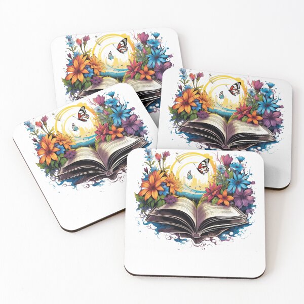 Item preview, Open Book with Wild Flowers Book Aesthetic designed and sold by ArtFromBeyond.