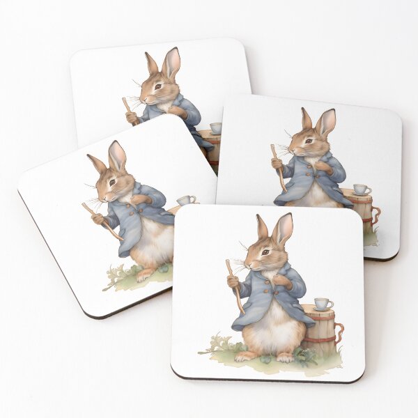Item preview, Peter Rabbit with cup of tea in waistcoat designed and sold by dzineNJ.