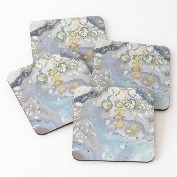 Item preview, Soft Blues, Purples Water and Islands, Dirty Pour Acrylic Organic Pattern - WelshDesignsRB001 designed and sold by welshdesigns.