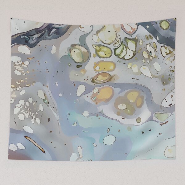 Item preview, Soft Blues, Purples Water and Islands, Dirty Pour Acrylic Organic Pattern - WelshDesignsRB001 designed and sold by welshdesigns.