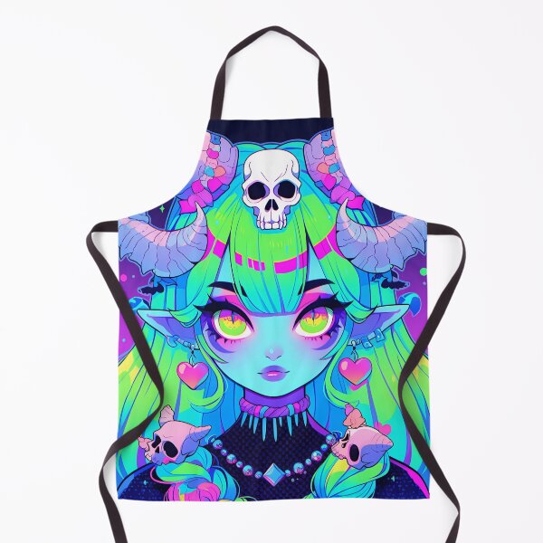 Item preview, Cute Creepy Horned Demon Anime Girl designed and sold by bubblegoth.