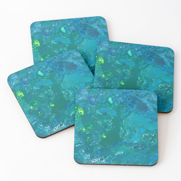 Item preview, Neon Cool Blues and Greens, Dirty Pour Acrylic Organic Pattern - WelshDesignsRB001 designed and sold by welshdesigns.