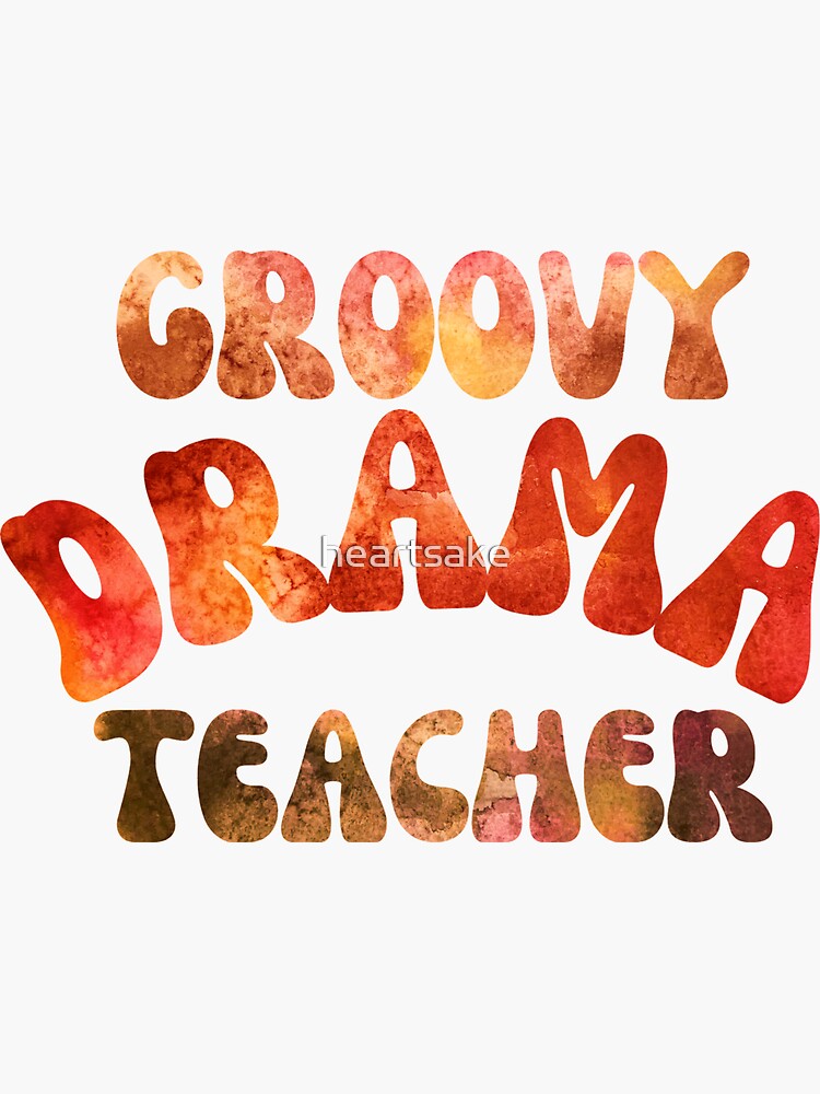 Thumbnail 3 of 3, Sticker, Groovy Drama Teacher Gift designed and sold by heartsake.