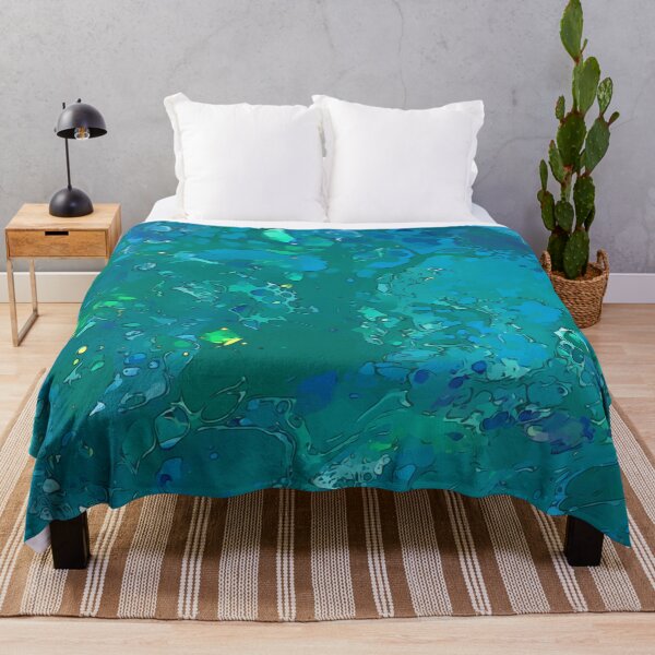 Item preview, Neon Cool Blues and Greens, Dirty Pour Acrylic Organic Pattern - WelshDesignsRB001 designed and sold by welshdesigns.