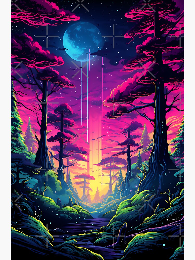 neon moon painting