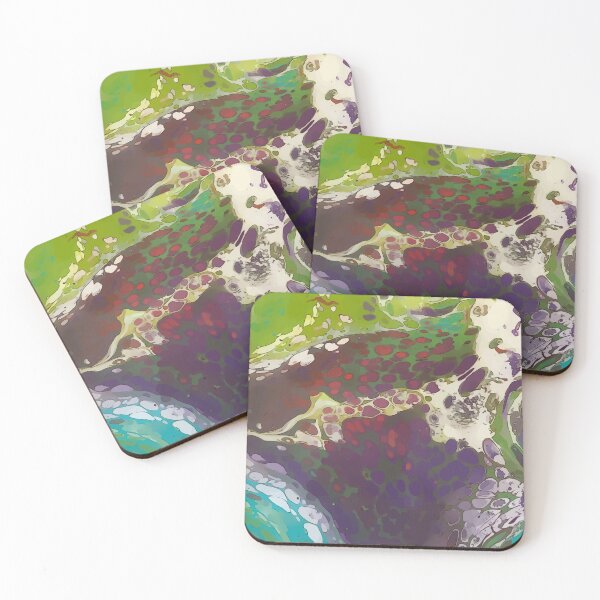 Item preview, Bright Green, Purple and Teal, Dirty Pour Acrylic Organic Pattern - WelshDesignsRB001 designed and sold by welshdesigns.