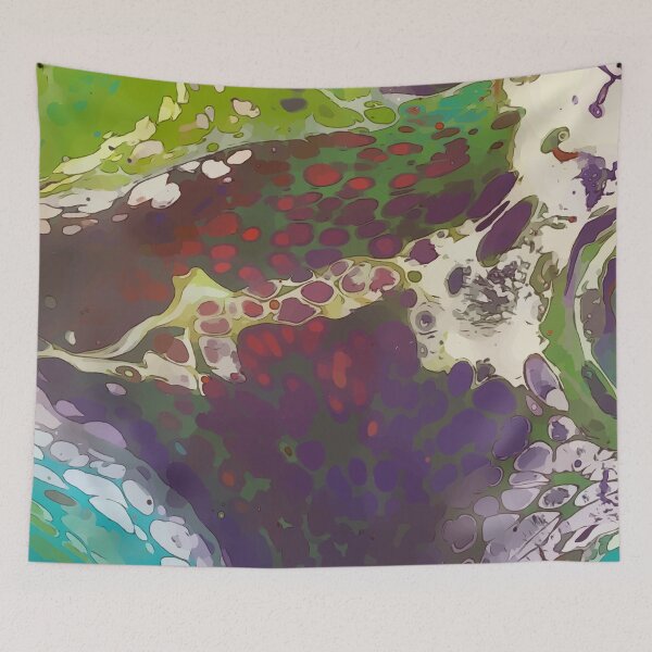 Item preview, Bright Green, Purple and Teal, Dirty Pour Acrylic Organic Pattern - WelshDesignsRB001 designed and sold by welshdesigns.