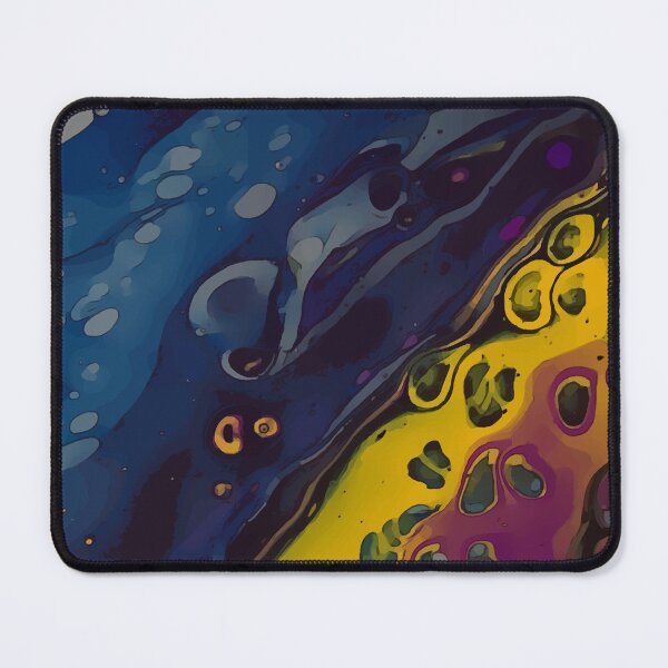 Item preview, Metalic Looking Blue, Yellow and Purple, Dirty Pour Acrylic Organic Pattern - WelshDesignsRB001 designed and sold by welshdesigns.