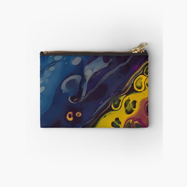 Item preview, Metalic Looking Blue, Yellow and Purple, Dirty Pour Acrylic Organic Pattern - WelshDesignsRB001 designed and sold by welshdesigns.
