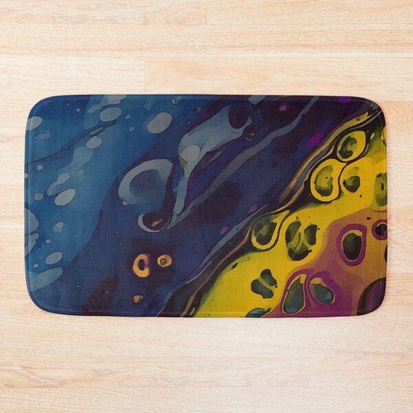 Item preview, Metalic Looking Blue, Yellow and Purple, Dirty Pour Acrylic Organic Pattern - WelshDesignsRB001 designed and sold by welshdesigns.