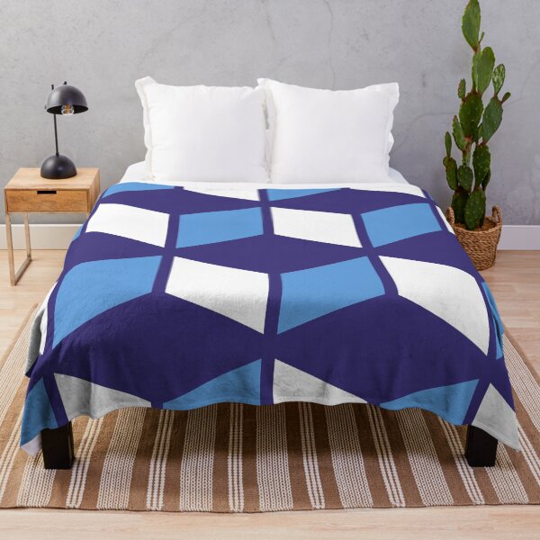 Aperçu de l'œuvre Motif Cube Géométrique Nordique Bleu créée et vendue par tonymagnerart.