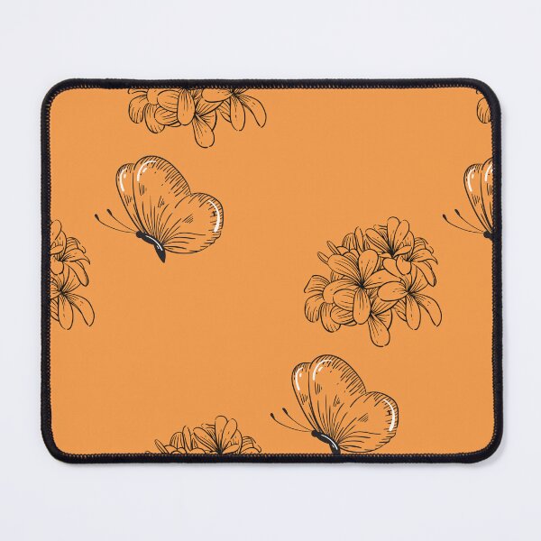 Item preview, Orange butterfly on flowers pattern designed and sold by PrintArtVibez.