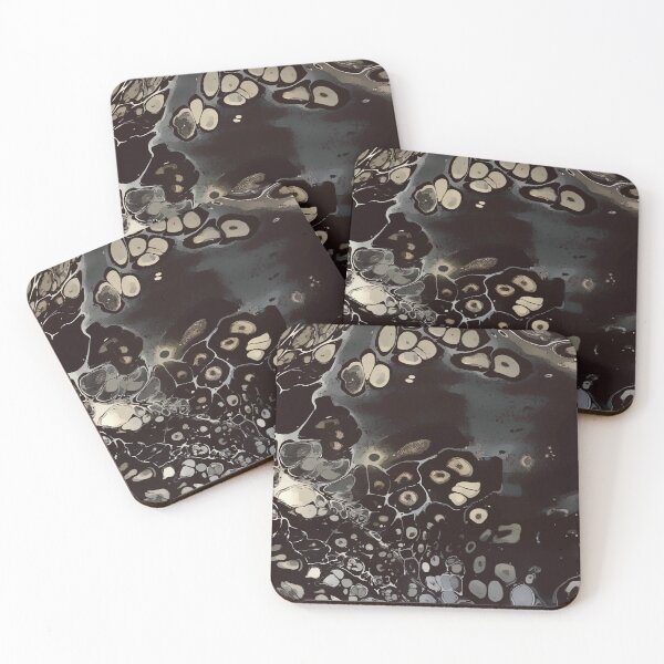Item preview, Black and White, Dirty Pour Acrylic Organic Pattern - WelshDesignsRB001 designed and sold by welshdesigns.