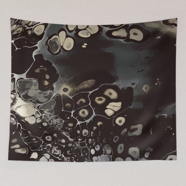 Item preview, Black and White, Dirty Pour Acrylic Organic Pattern - WelshDesignsRB001 designed and sold by welshdesigns.