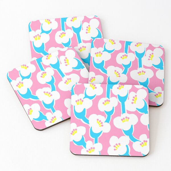 Item preview, Modern Abstract Summer Bindweed Flowers in Pink, White and Aqua designed and sold by Deutschic.
