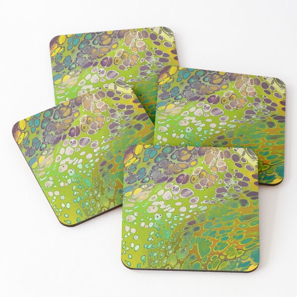 Item preview, Bright Green, Yellow and Teal, Dirty Pour Acrylic Organic Pattern - WelshDesignsRB001 designed and sold by welshdesigns.