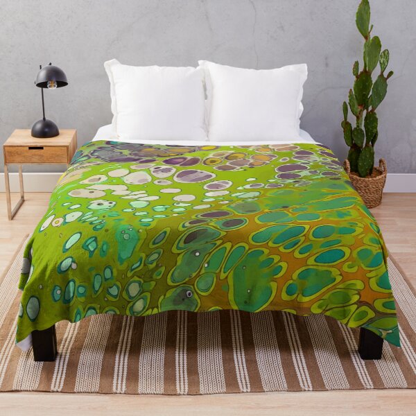 Item preview, Bright Green, Yellow and Teal, Dirty Pour Acrylic Organic Pattern - WelshDesignsRB001 designed and sold by welshdesigns.