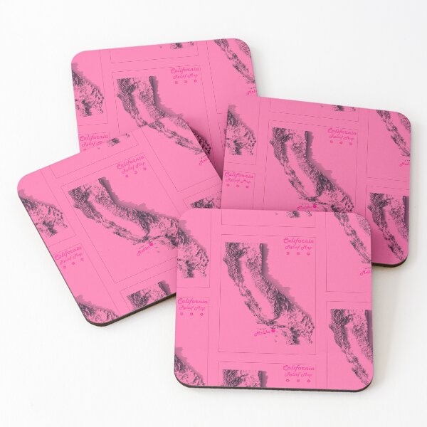 Item preview, California Pink Relief Map Malibu Beach 3D digitally-rendered designed and sold by ThinkAboutMaps.