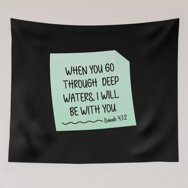 Item preview, Isaiah 43:2 Bible Verse Christian Quote designed and sold by mariejosee22.