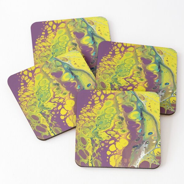 Item preview, Purple and Yellow, Dirty Pour Acrylic Organic Pattern - WelshDesignsRB001 designed and sold by welshdesigns.