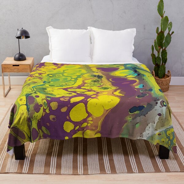 Item preview, Purple and Yellow, Dirty Pour Acrylic Organic Pattern - WelshDesignsRB001 designed and sold by welshdesigns.