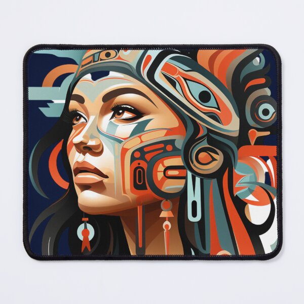 Item preview, Beautiful Native American Woman designed and sold by StudioRedKoala.
