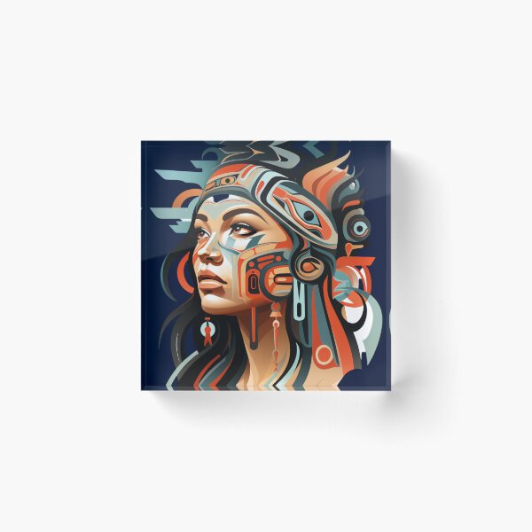 Item preview, Beautiful Native American Woman designed and sold by StudioRedKoala.