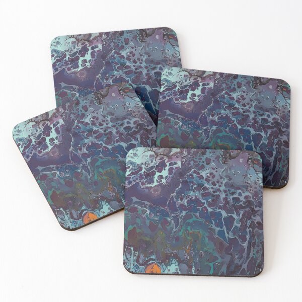 Item preview, Dark Purple and Teal, Dirty Pour Acrylic Organic Pattern - WelshDesignsRB001 designed and sold by welshdesigns.
