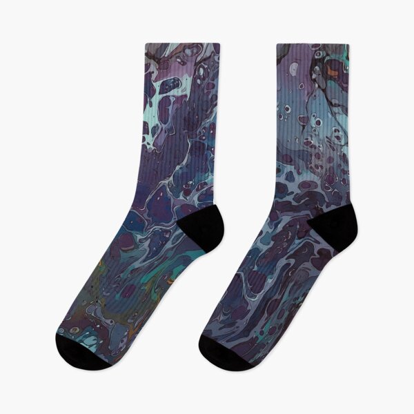 Item preview, Dark Purple and Teal, Dirty Pour Acrylic Organic Pattern - WelshDesignsRB001 designed and sold by welshdesigns.