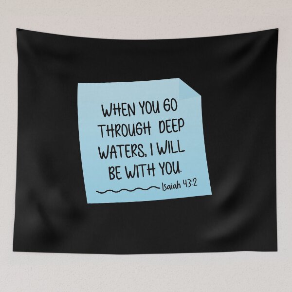 Item preview, Isaiah 43:2 Bible Verse Christian Quote designed and sold by mariejosee22.