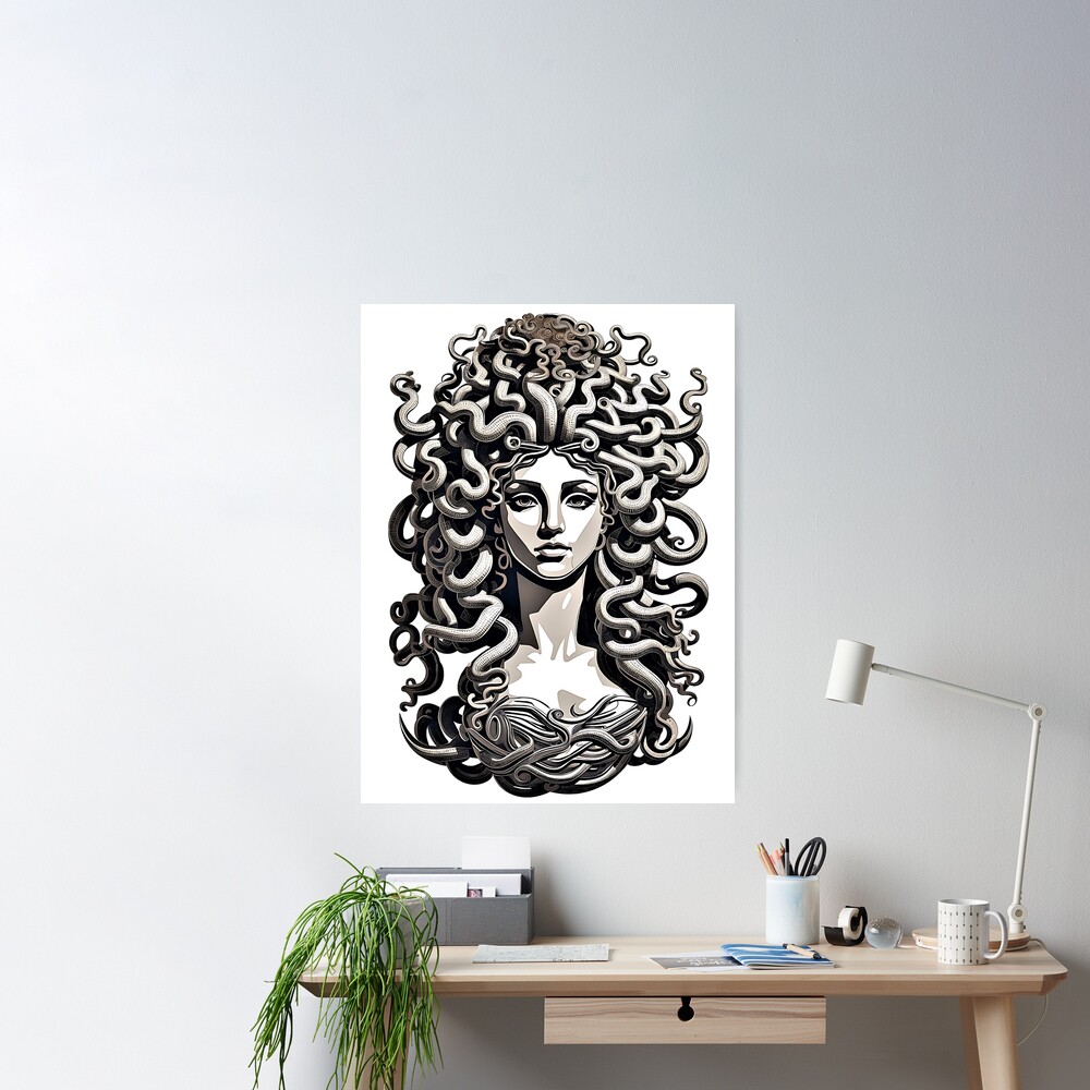  Vinyl Sticker Greek Mythology Woman Medusa Gorgon Mural Decal  Wall Art Decor EH1593 : Handmade Products