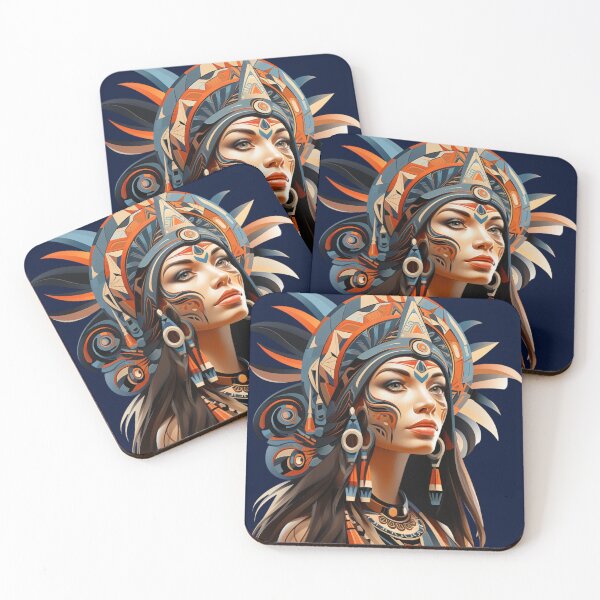 Item preview, Beautiful Native American Woman designed and sold by StudioRedKoala.