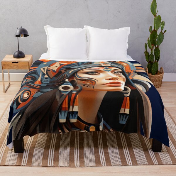 Item preview, Beautiful Native American Woman designed and sold by StudioRedKoala.