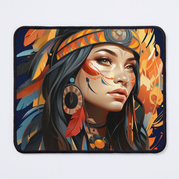 Item preview, Beautiful Native American Woman designed and sold by StudioRedKoala.