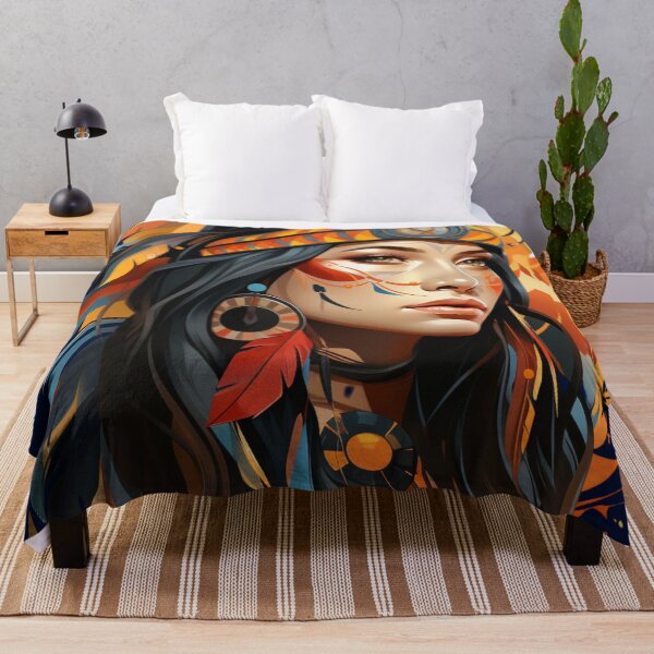 Item preview, Beautiful Native American Woman designed and sold by StudioRedKoala.