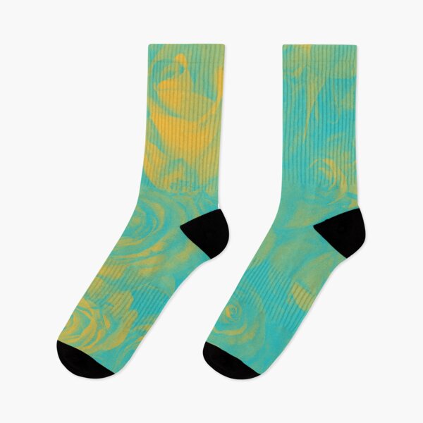 Item preview, Psychedelic Aesthetic Roses in Cyan and Yellow designed and sold by Trish Dish.
