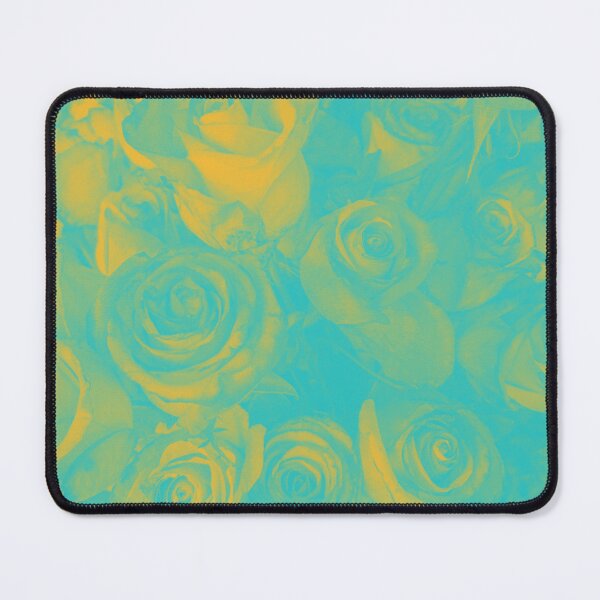 Item preview, Psychedelic Aesthetic Roses in Cyan and Yellow designed and sold by Trish Dish.