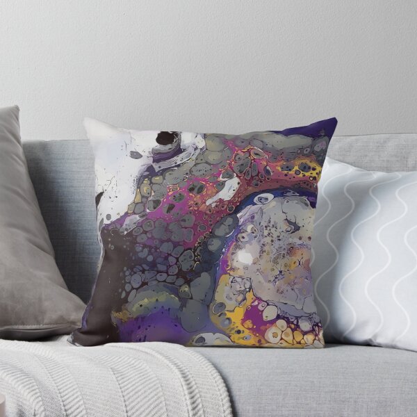 Item preview, Awesome Purple, Yellow, Black and White Dirty Pour Acrylic Organic Pattern - WelshDesignsRB001 designed and sold by welshdesigns.