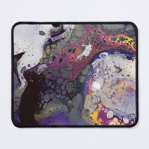 Item preview, Awesome Purple, Yellow, Black and White Dirty Pour Acrylic Organic Pattern - WelshDesignsRB001 designed and sold by welshdesigns.