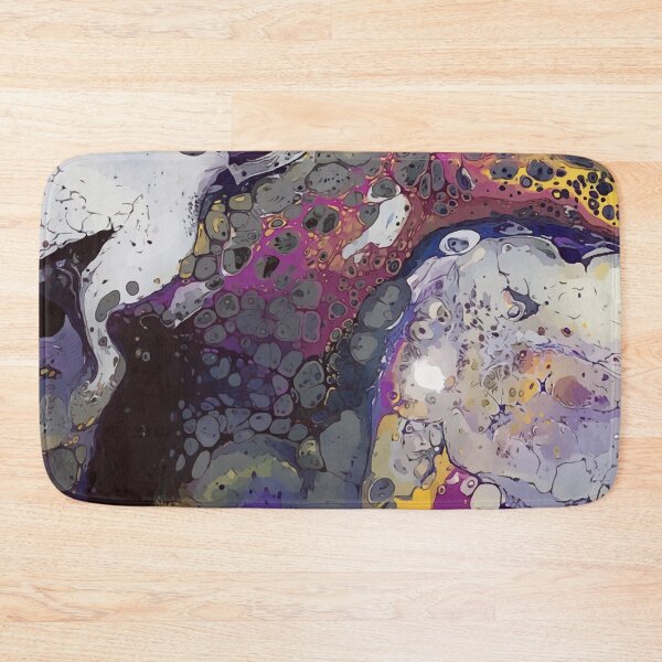 Item preview, Awesome Purple, Yellow, Black and White Dirty Pour Acrylic Organic Pattern - WelshDesignsRB001 designed and sold by welshdesigns.