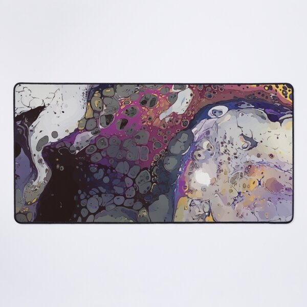 Item preview, Awesome Purple, Yellow, Black and White Dirty Pour Acrylic Organic Pattern - WelshDesignsRB001 designed and sold by welshdesigns.