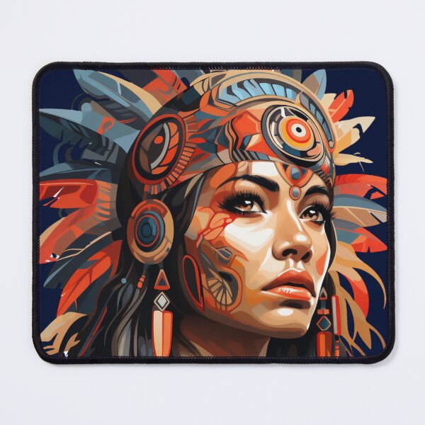Item preview, Beautiful Native American Woman designed and sold by StudioRedKoala.