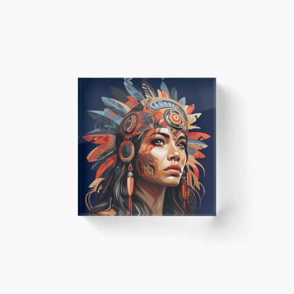 Item preview, Beautiful Native American Woman designed and sold by StudioRedKoala.