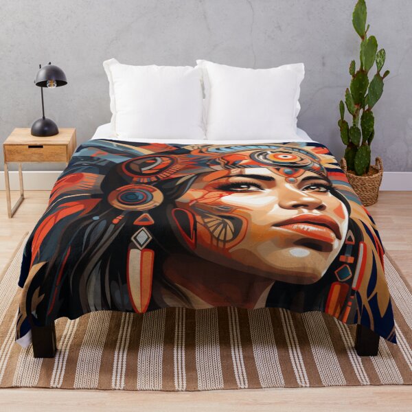 Item preview, Beautiful Native American Woman designed and sold by StudioRedKoala.