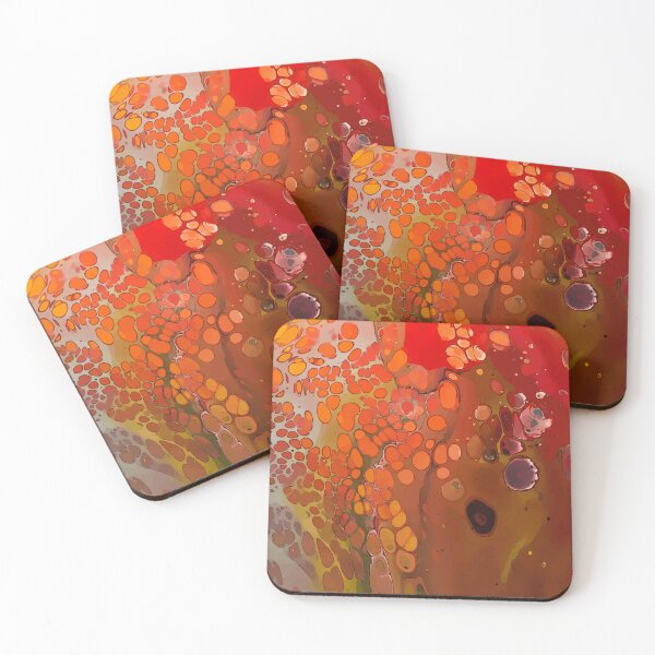 Item preview, Orange, Red and Yellow Cells of a Dirty Pour Acrylic Organic Pattern - WelshDesignsRB001 designed and sold by welshdesigns.