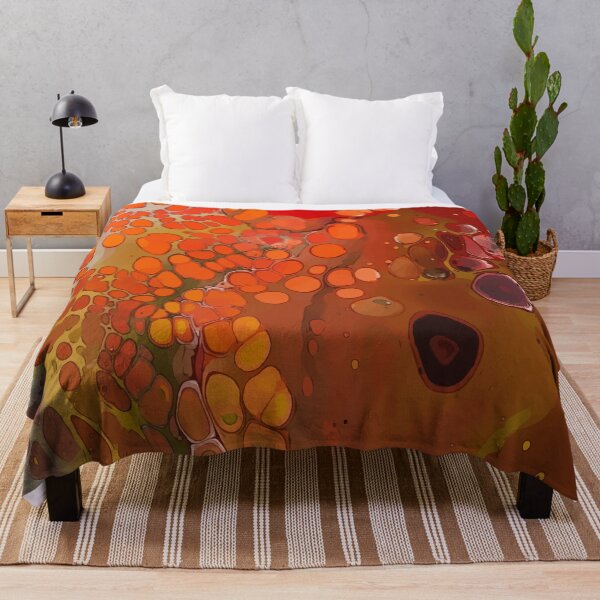 Item preview, Orange, Red and Yellow Cells of a Dirty Pour Acrylic Organic Pattern - WelshDesignsRB001 designed and sold by welshdesigns.
